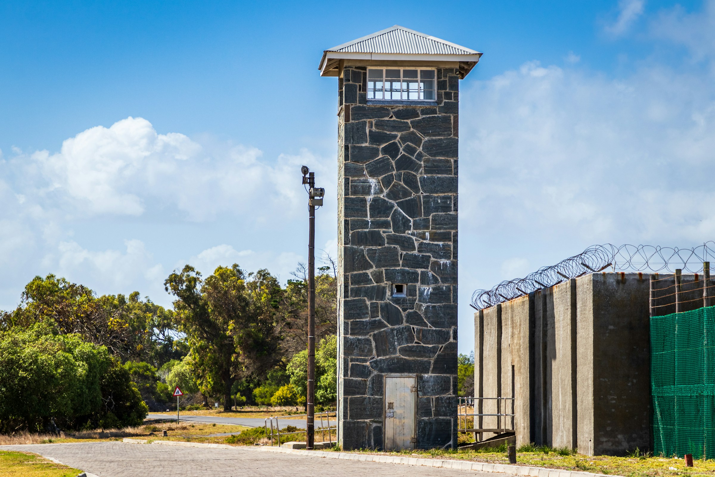 Watchtower and perimeter fence of the maximum-security prison